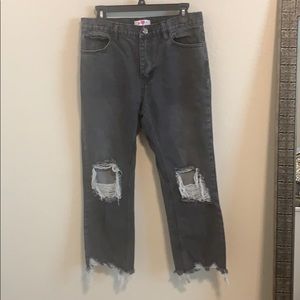 Black Distressed Jeans